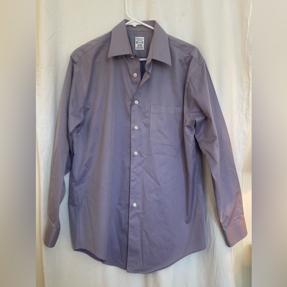 Pronto Uoma Long Sleeved Purple Button Down Dress Shirt Size 15 1/2 32/33